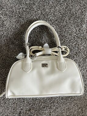 NWT NYC Cream Dome-Top Satchel with Removable Strap